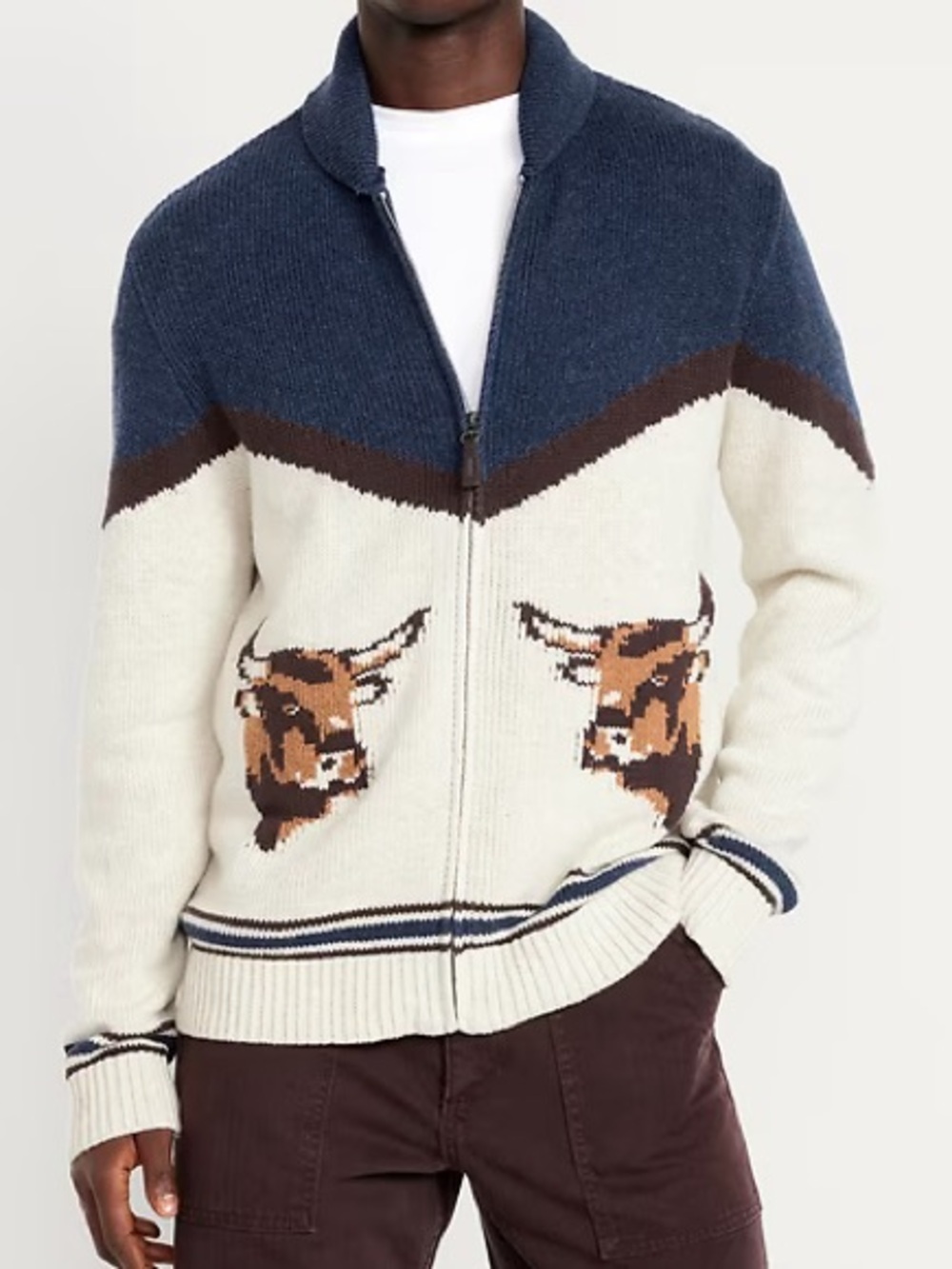 Old Navy Graphic Zip Cardigan Sweater